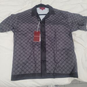 Gucci Black and Gray Logo Shirt
